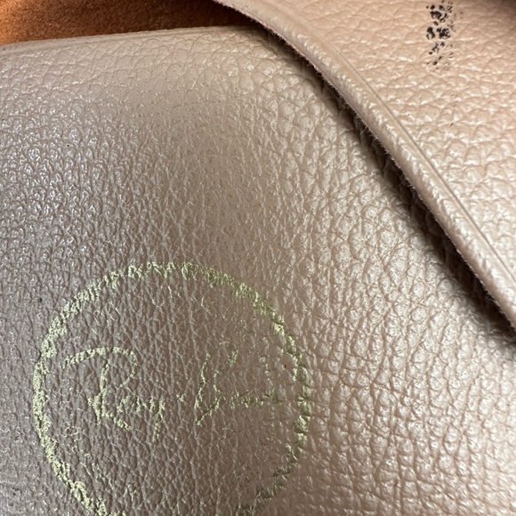 Ray Ban Camel/Tan Eye Case Button‎ Snap Velvet Lined Hard Shell Interior - Picture 5 of 5